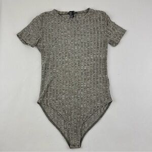 FOREVER 21 short sleeve bodysuit XL black/white